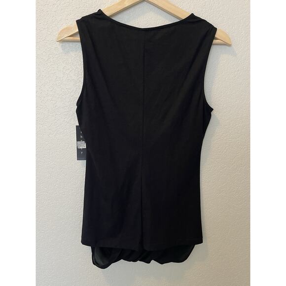 Theory NWT Sleeveless Twist Wrap Style Silk Black Top Sz S Reg $130 Career - Picture 2 of 7